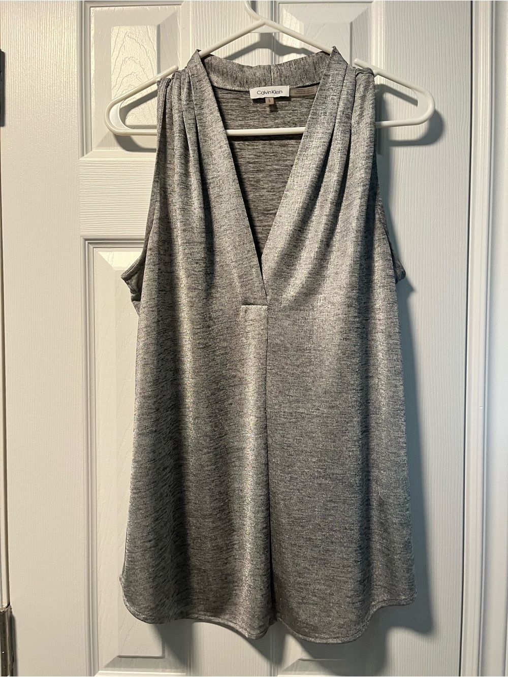 Calvin Klein Heather Gray V-Neck Sleeveless Tank